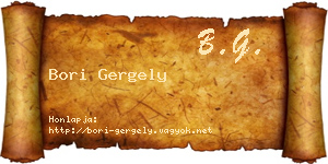 Bori Gergely névjegykártya